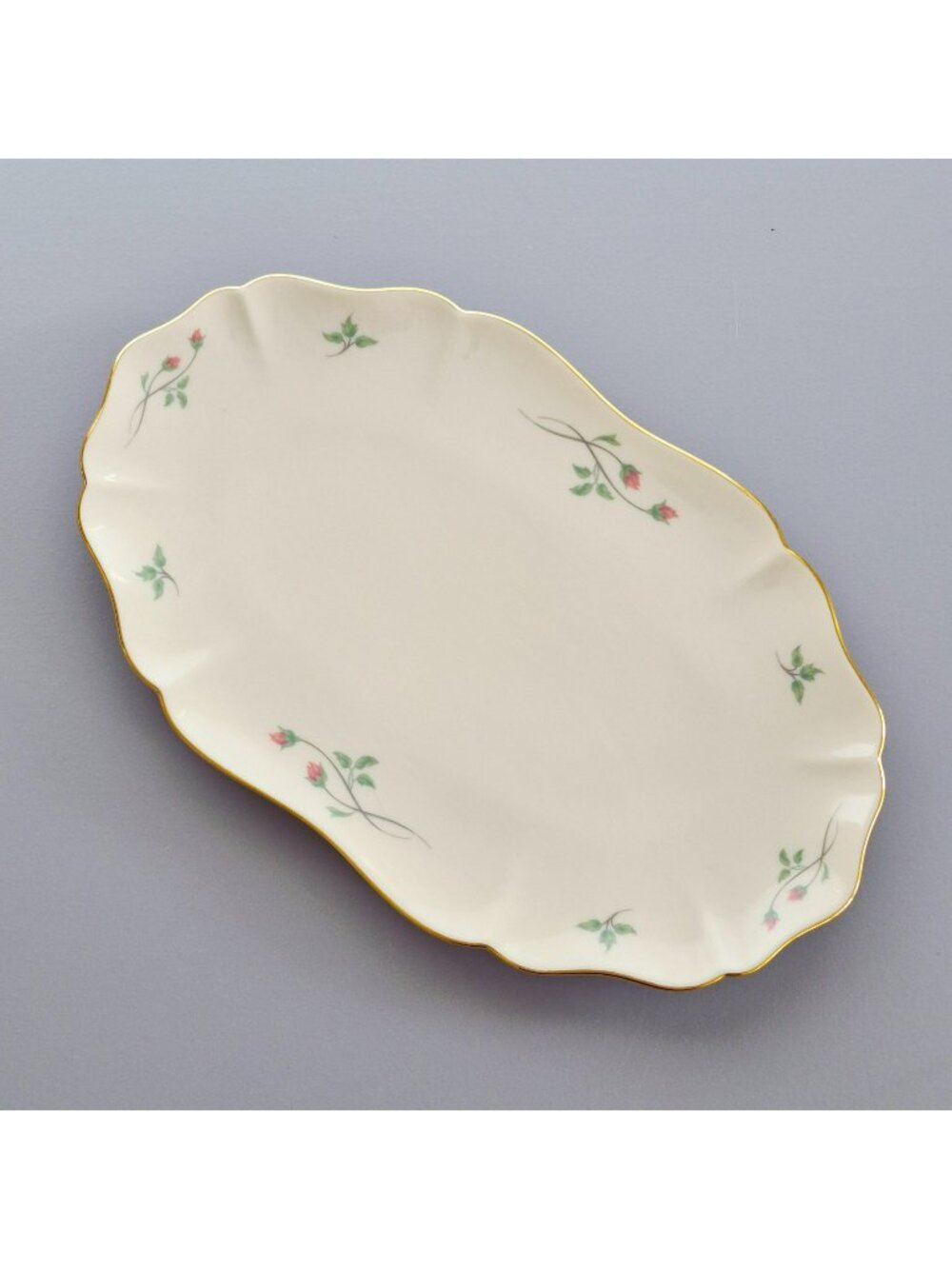 Vintage Lenox "Rose Manor Pink" Oval Tray/Platter, Granny Chic, c1985-99 USA